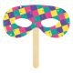 Harlequin Mask on Wooden Stick